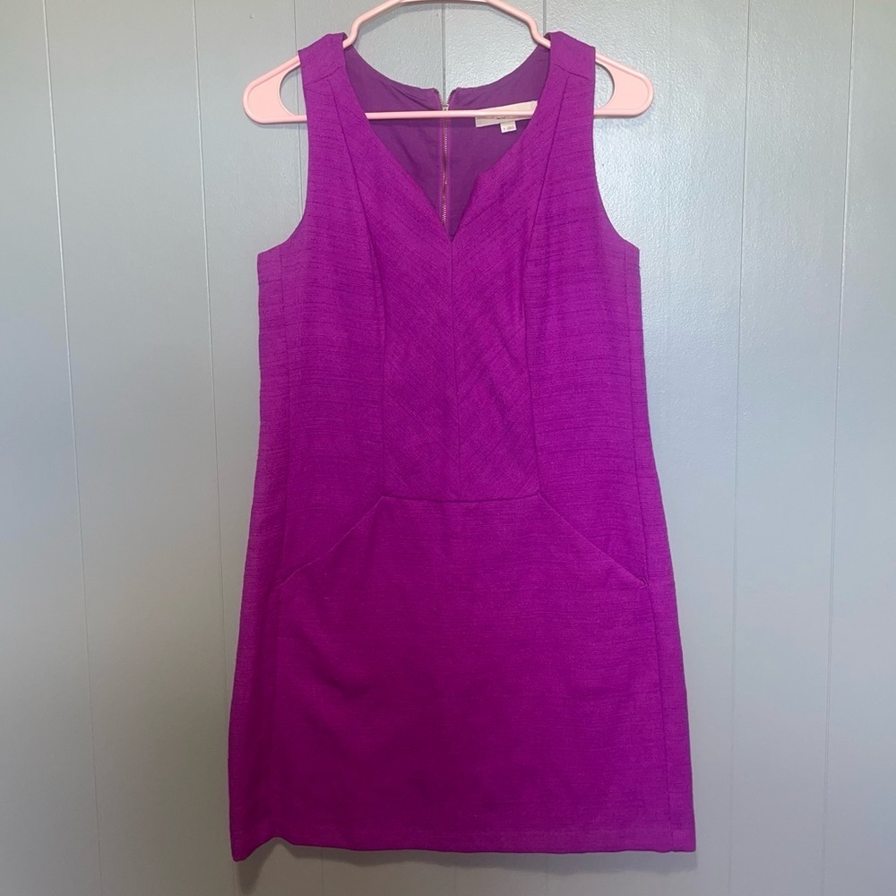 Loft Aline Magenta Orchid Purple Pocket Dress Size 4